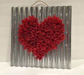 s 21 romantic heart decorations you might want to leave up all year, valentines day ideas, wall decor, Glue faux roses to a tin plaque