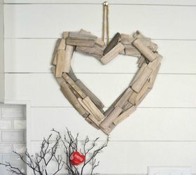 s 21 romantic heart decorations you might want to leave up all year, valentines day ideas, wall decor, Glue driftwood to a cardboard heart