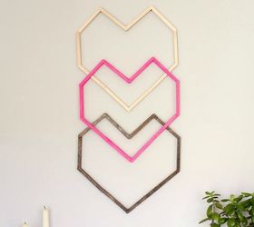 s 21 romantic heart decorations you might want to leave up all year, valentines day ideas, wall decor, Turn popsicle sticks into interlocking art