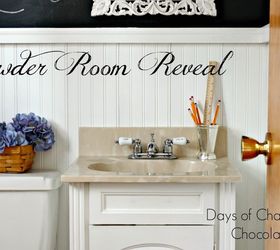 powder room redo, bathroom ideas, chalkboard paint, diy, home decor, paint colors