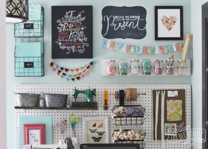 a pegboard gallery wall for my office craft room, craft rooms, crafts, organizing, wall decor