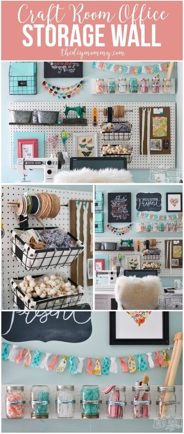 a pegboard gallery wall for my office craft room, craft rooms, crafts, organizing, wall decor