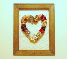funky necklace heart wreath, crafts, repurposing upcycling, seasonal holiday decor, valentines day ideas, wreaths