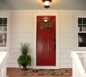 new red front door at the flip house, curb appeal, diy, doors, painting