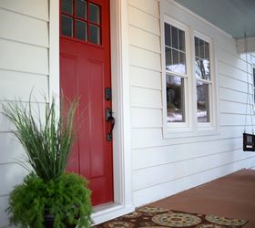 new red front door at the flip house, curb appeal, diy, doors, painting