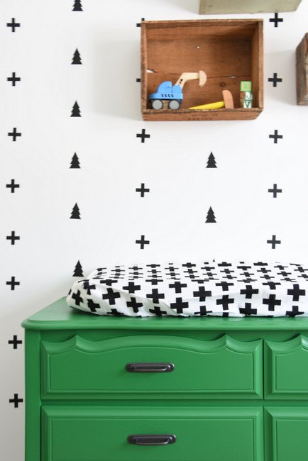diy nursery creating a black and white scandi style decal wal, bedroom ideas, diy, painting, wall decor
