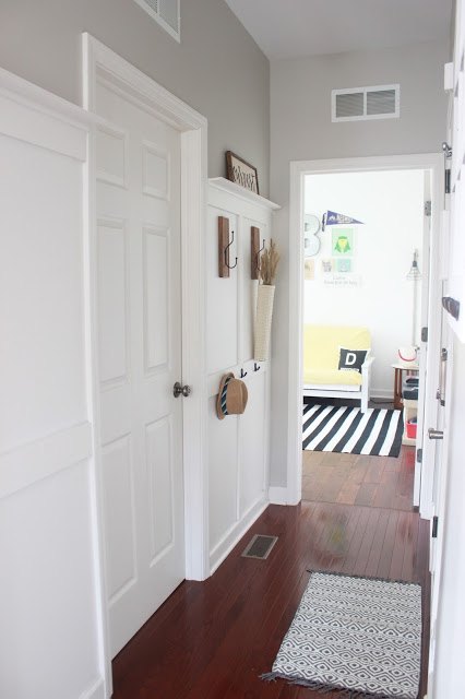 diy board and batten coat rack wall, foyer, organizing, wall decor
