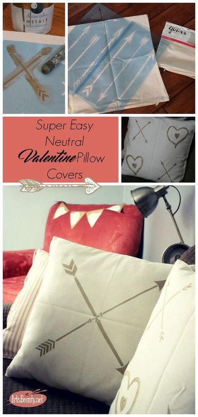 super easy neutral diy valentine day pillow covers valentinesday, crafts, seasonal holiday decor, valentines day ideas