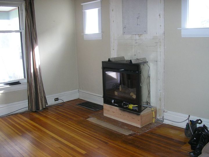 fireplace makeover wood to gas, fireplaces mantels, home improvement, I gained about a foot of floor space