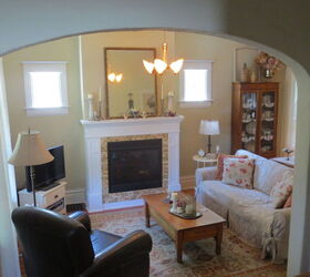 fireplace makeover wood to gas, fireplaces mantels, home improvement, Now it s a more relaxed yet elegant style