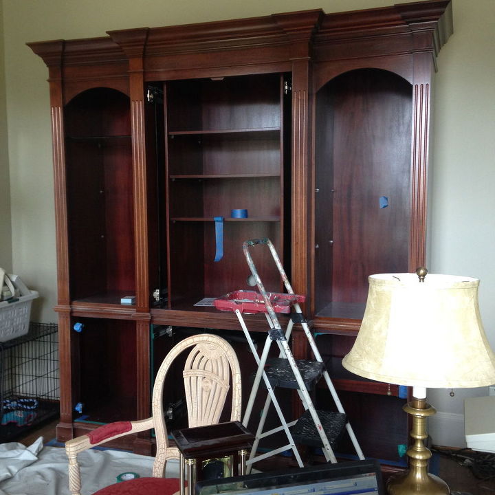 armoire gets a facelift for office of busy real estate broker, chalk paint, painted furniture
