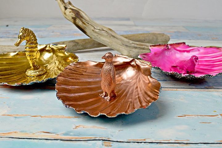 diy gorgeous scallop shell trinket dishes, crafts, repurposing upcycling