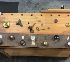 decorative coat rack from found objects, diy, foyer, organizing, repurposing upcycling, woodworking projects, Arrange and space the knobs for hangers