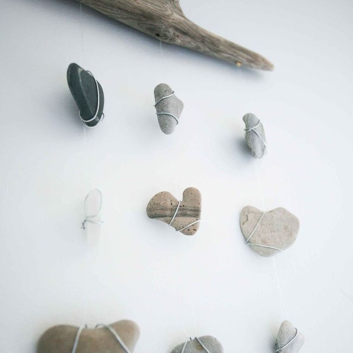 decoracin nutica diy mvil de rocas de corazn y cristal de mar
