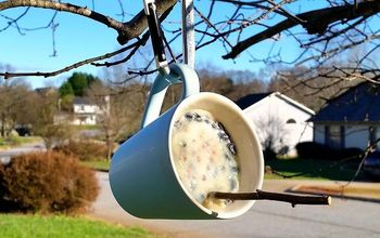 Comedero de pájaros DIY con tazas de café recicladas