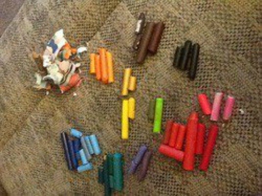 crayones reciclados en crayones