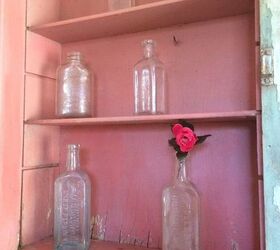 sweet salvaged medicine cabinet, chalkboard paint, painted furniture, PRETTY IN PINK