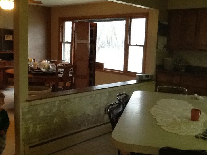 q i am the one taking out the wall to add a free standing beverage bar, cosmetic changes, home improvement, kitchen design