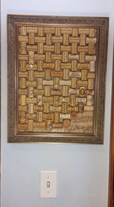 gorgeous cork board to cover an eye sore, crafts, repurposing upcycling