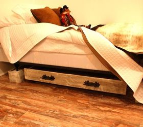 homemade bed risers and additional storage space, bedroom ideas, diy, storage ideas, woodworking projects