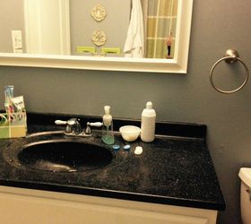 give your counter a completely new look for less than 50, bathroom ideas, concrete masonry, concrete countertops, countertops, painted furniture