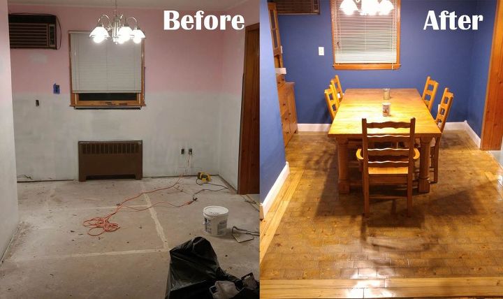 i made an end grain wood floor from scratch and saved myself 4000, dining room ideas, diy, flooring, hardwood floors, woodworking projects