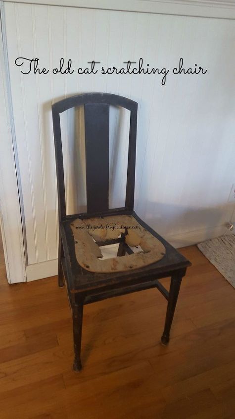 from cat scratching chair to cute chair chic, chalk paint, painted furniture, reupholster