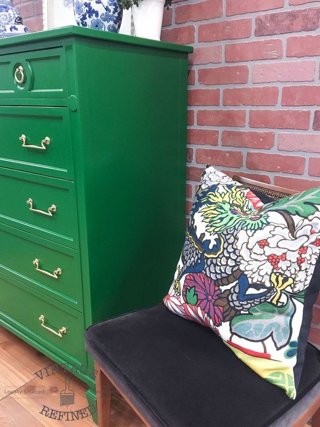 emerald green chest, painted furniture