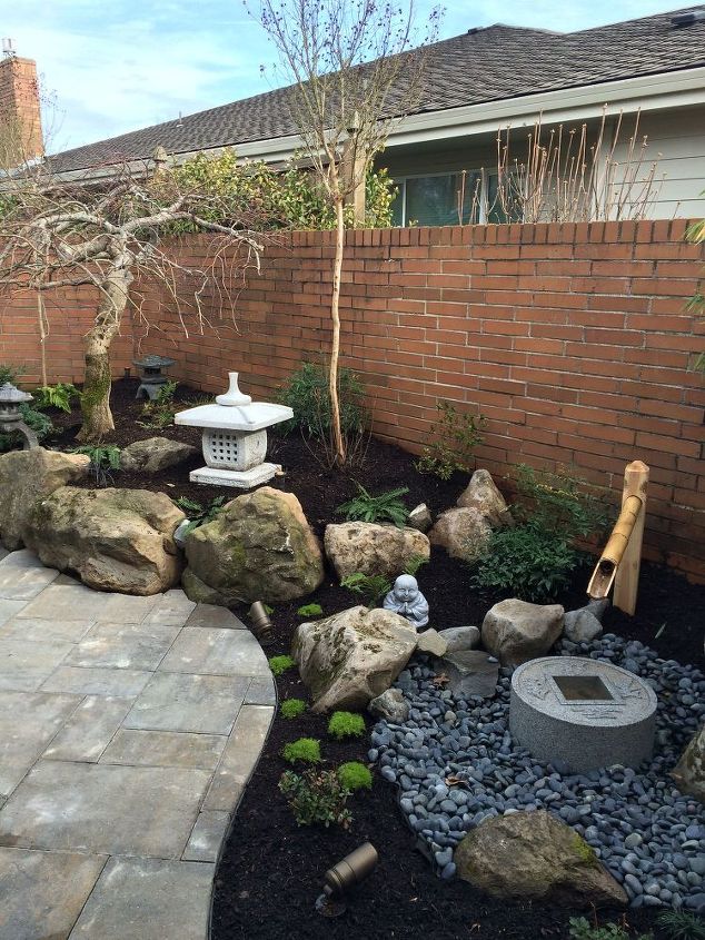 small japanese courtyard garden, gardening, landscape, outdoor living, ponds water features