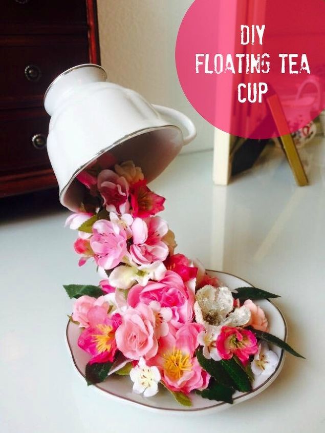 floating teacup, crafts, how to, repurposing upcycling