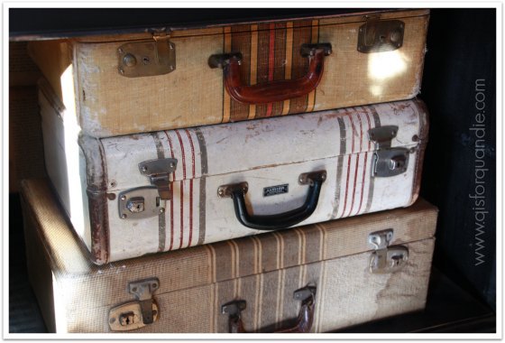 maletas vintage pintadas con tiza