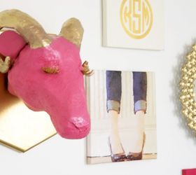the glam ram paper mache ram trophy head, crafts, how to, wall decor
