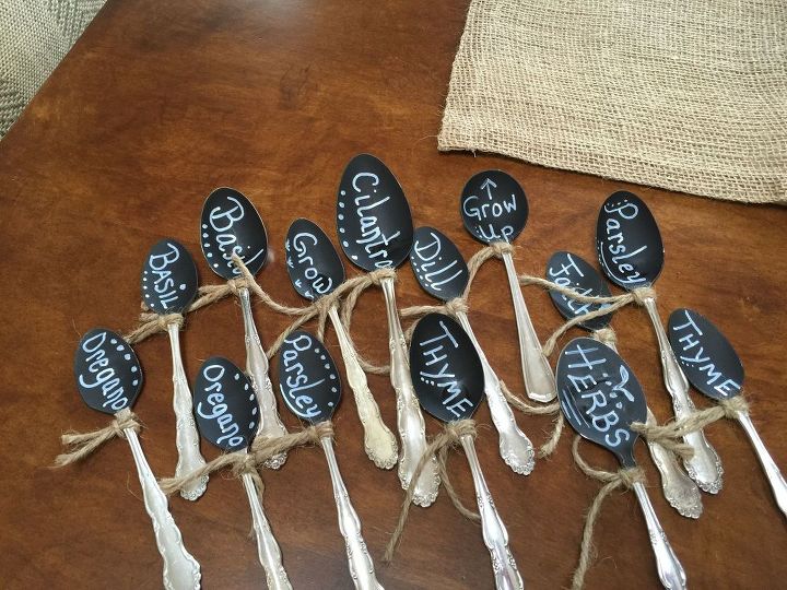 q making outdoor herb markers out of silver spoons, crafts, gardening, repurpose household items, repurposing upcycling