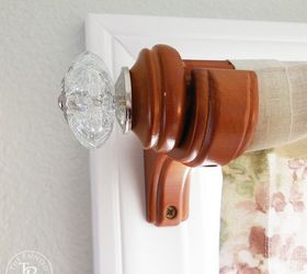 how to makeover your curtain rod with drawer pulls, repurposing upcycling, window treatments, windows