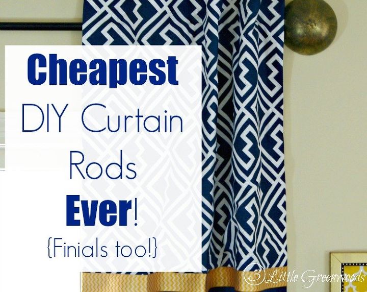 cheapest diy curtain rods ever finials too, reupholster, window treatments, windows