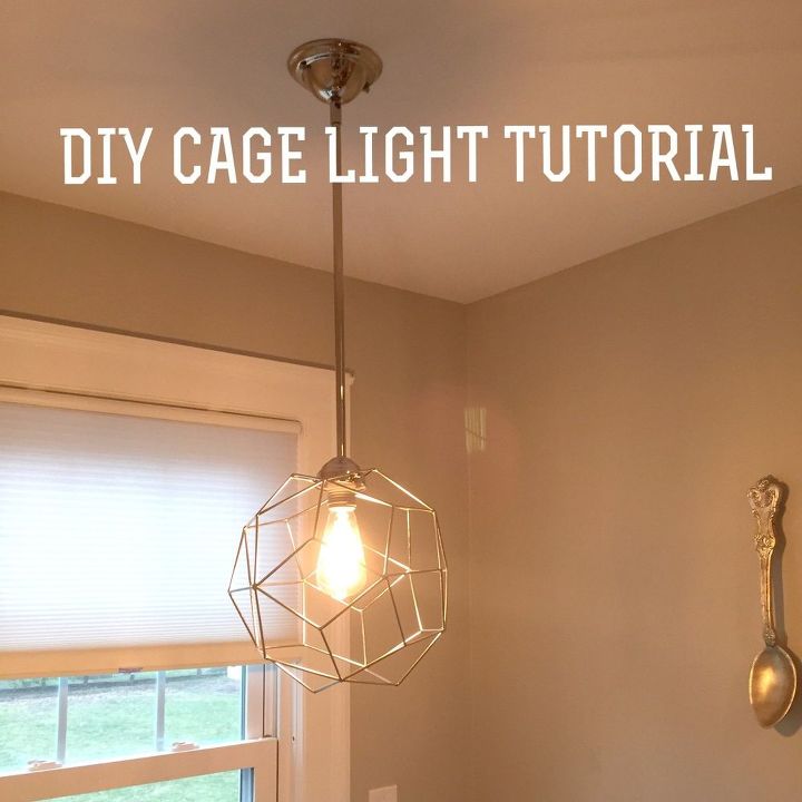diy cage pendant light, lighting, repurposing upcycling