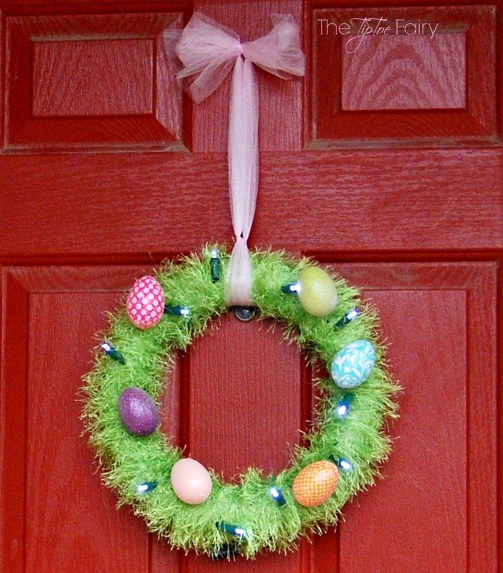 light up easter egg wreath, crafts, easter decorations, seasonal holiday decor, wreaths