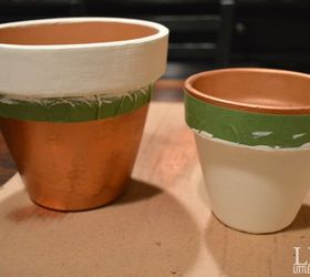 copper dipped planter pots, container gardening, crafts