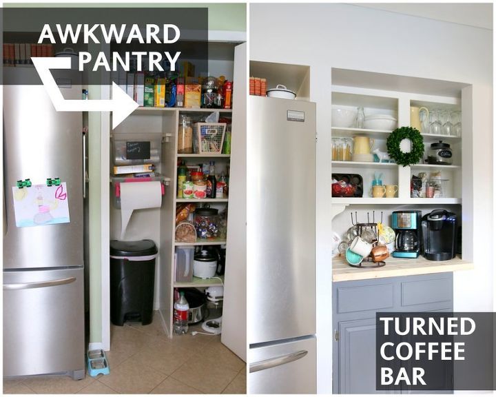 kitchen pantry converted to a coffee bar
