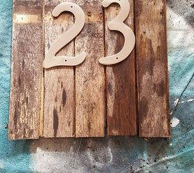 upcycled house number sign, crafts, curb appeal, woodworking projects