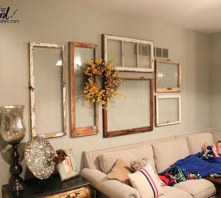 s 11 totally unexpected ways to fill your blank walls in minutes, repurposing upcycling, wall decor, Hang a Collage of Windows