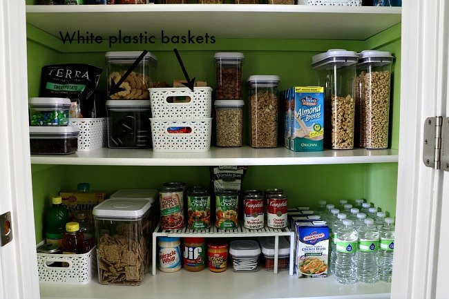 how to organize a pantry, closet, how to, organizing, White Baskets