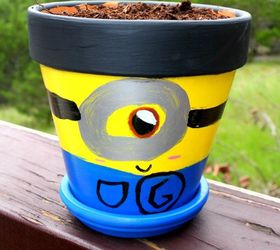 minion flower pot, container gardening, crafts, gardening