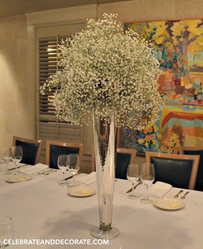 DIY baby's breath centerpiece