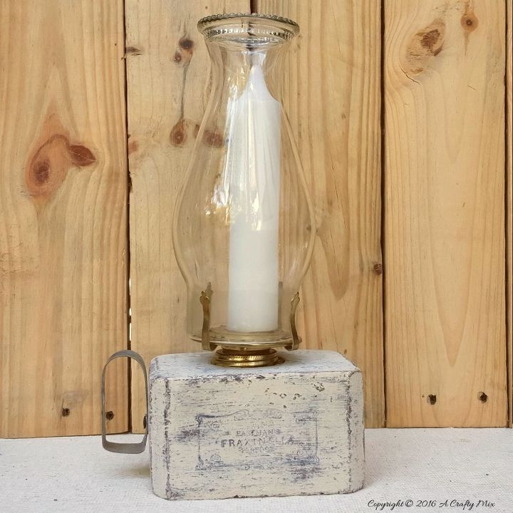 recycle a pallet block and make a shabby chic lantern, outdoor living, pallet, shabby chic