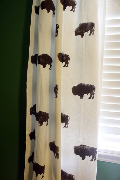 custom buffalo curtains for kid s room from inexpensive ikea curtains, bedroom ideas, crafts, window treatments, windows