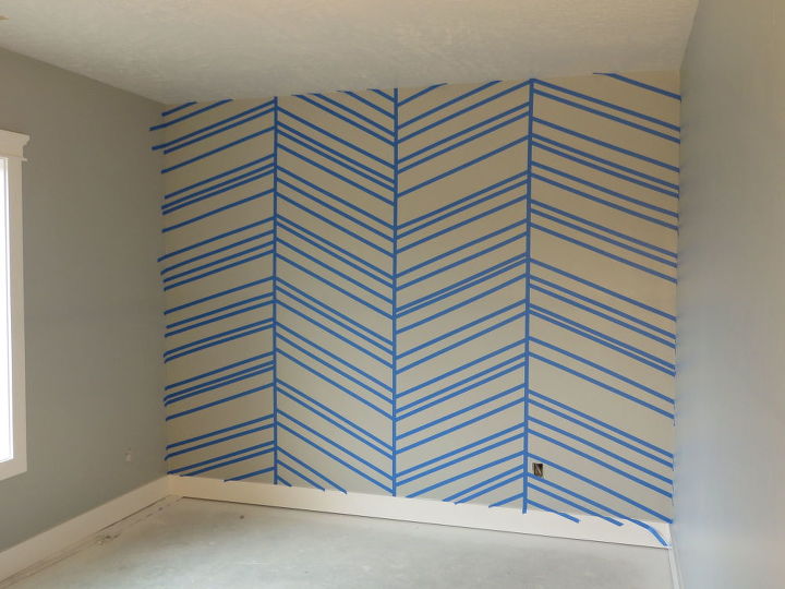 diy herringbone accent wall