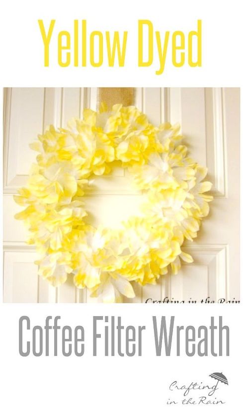 coroa de flores de filtro de caf amarelo
