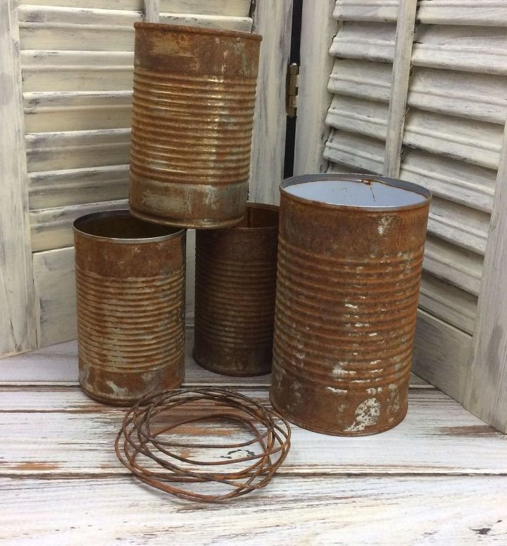 rusty tin can planters, container gardening, crafts, gardening, repurposing upcycling
