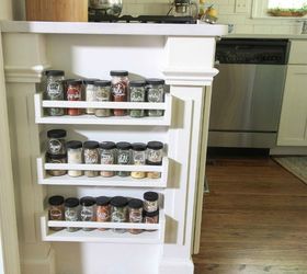 s 10 hidden spots in your kitchen you could be using for storage, kitchen design, storage ideas, Put spices jars on the side of your cabinet